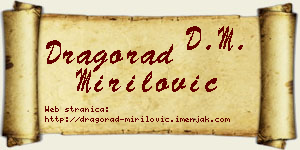 Dragorad Mirilović vizit kartica